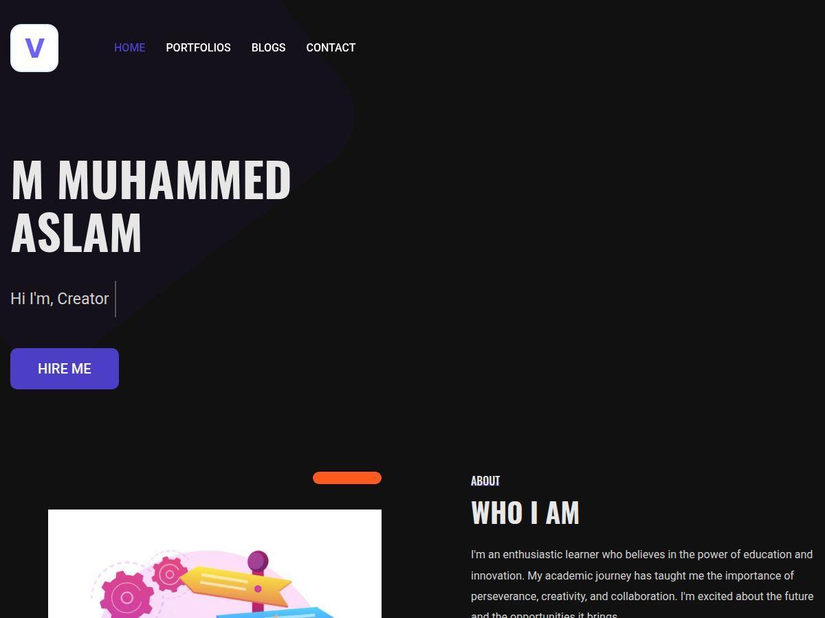 M MUHAMMED ASLAM Website